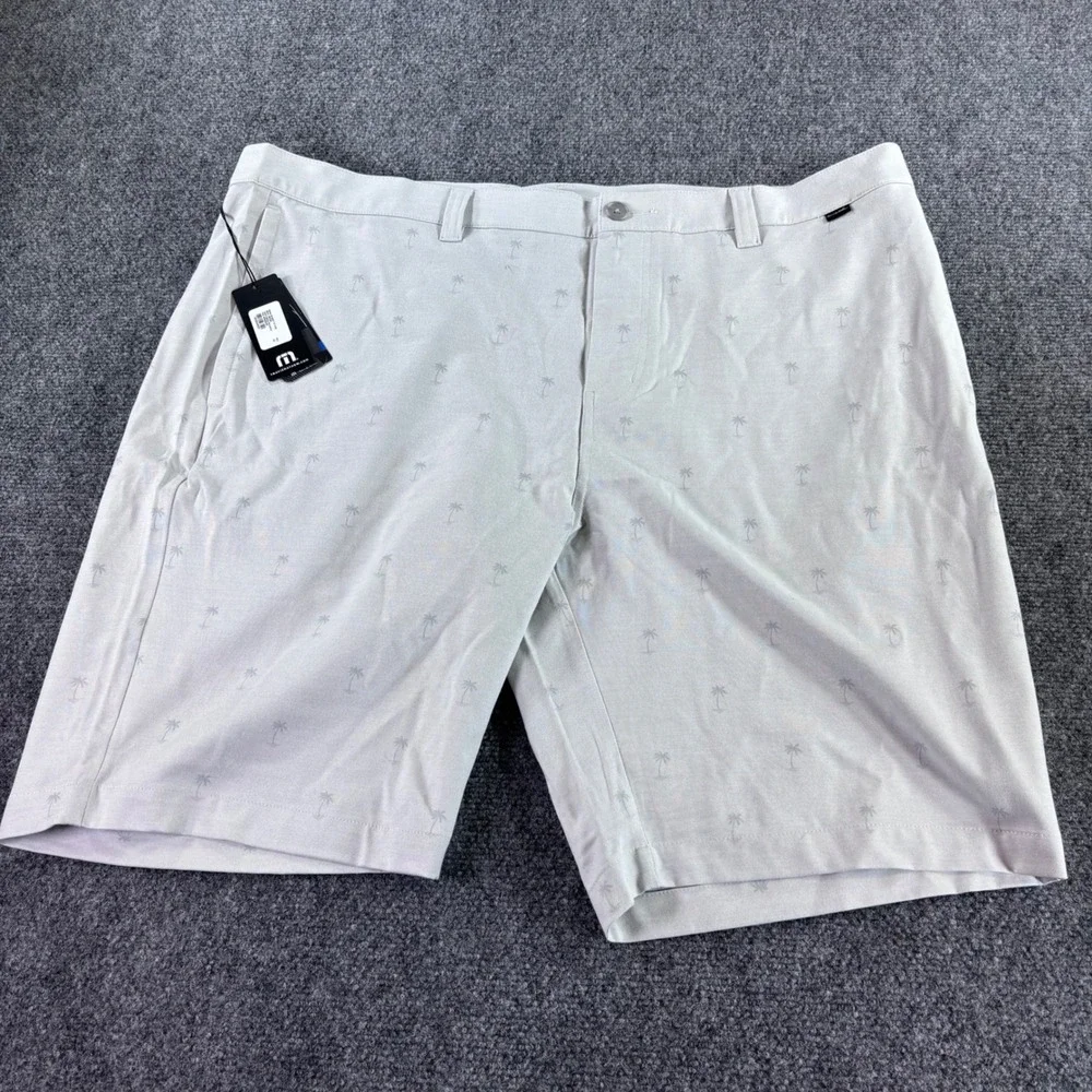 TravisMathew Golf Shorts Mens 42 Grey Palm Tree Resort NWT Stretch 1MY306